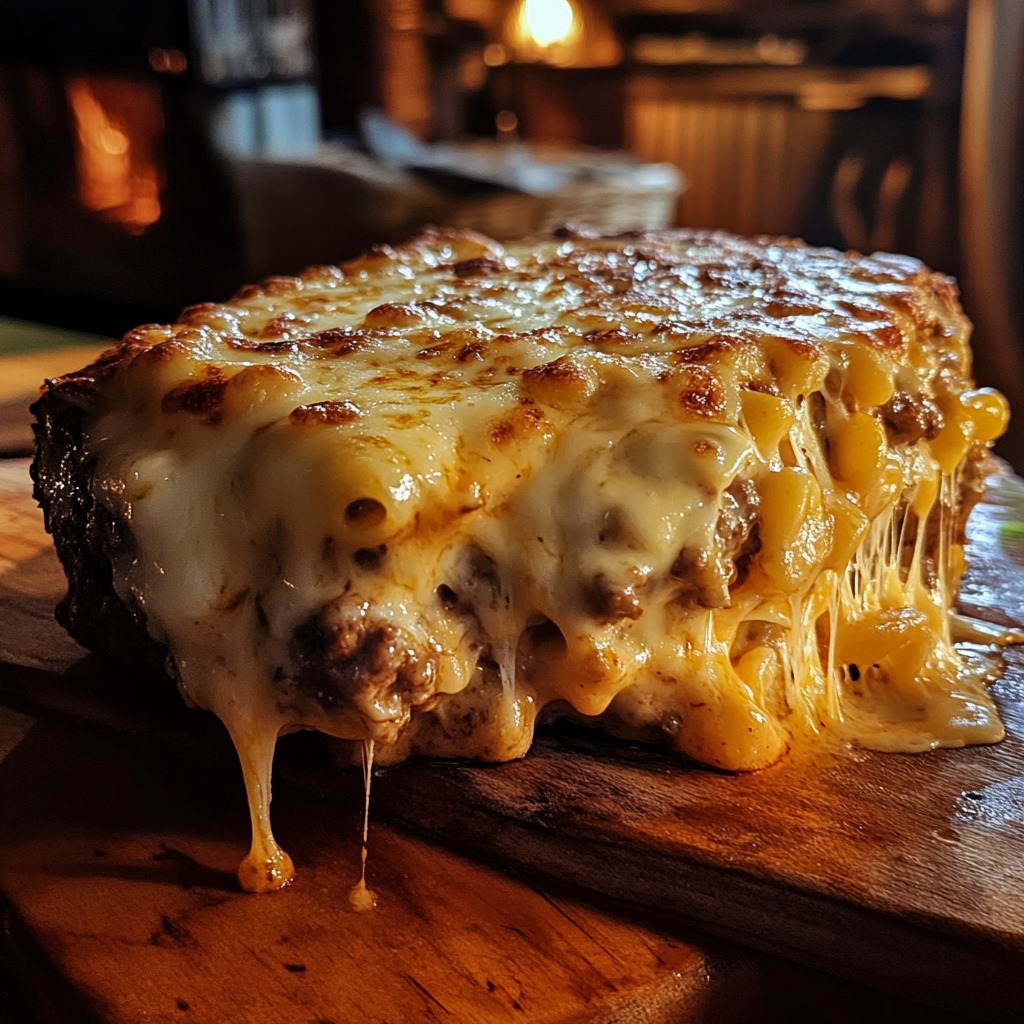 Raw ingredients for Mac and Cheese Meatloaf Casserole neatly arranged on a wooden table.